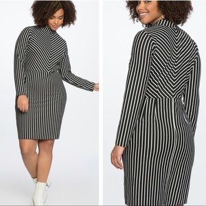 Eloquii Turtleneck Opposing Stripes Dress Size 18